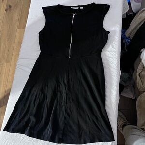 New York & Company Black Zip-Front Mini Dress